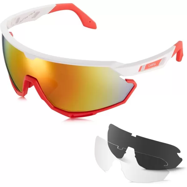 CARFIA Polarized Cycling Glasses Sport Sunglasses for Men 100 UV Blocking Goggles SunglassesGold