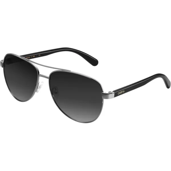 CARFIA Polarized Sunglasses for Women UV Protection Acetate Arms Metal Frame Womans Shades CA32166 Grey Gradient Lens Black Arm