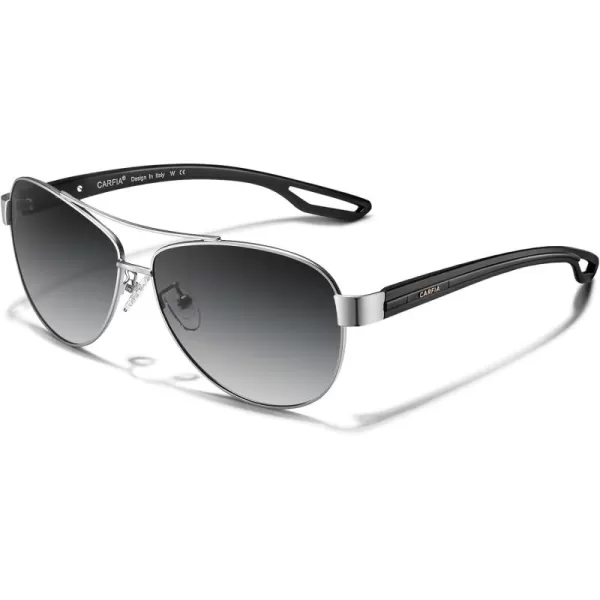 CARFIA Polarized Sunglasses for Women UV Protection UltraLightweight Comfort Metal Frame Driving Glasses CA32103 Grey Gradient Lens Matte Metal Frame