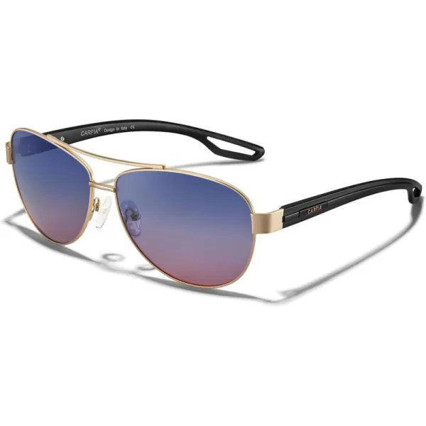 CARFIA Polarized Sunglasses for Women UV Protection UltraLightweight Comfort Metal Frame Driving Glasses CA32107 Two Tone Blue Lens