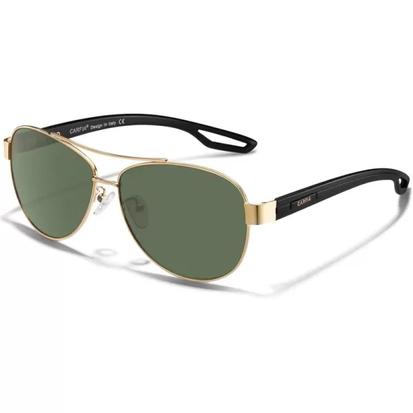 CARFIA Polarized Sunglasses for Women UV Protection UltraLightweight Comfort Metal Frame Driving Glasses CA32108 Green Lens