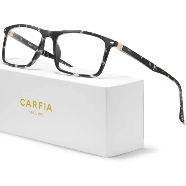 CARFIA Rectangle Blue Light Blocking Glasses for Men UV Protection Computer Gaming GlassesLeopard Frame
