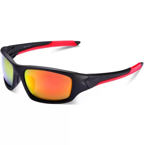 CARFIA Sports Polarized Sunglasses Cycling Running Fishing Sunglasses for Men Women Safety Glasses Goggles Shades 051Rainbow Mirror