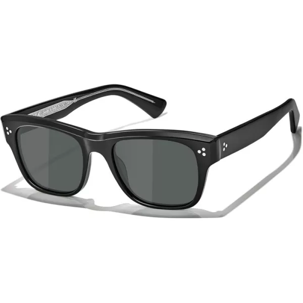 CARFIA Square Sunglasses for Men Women Polarized UV400 Protection Retro Stylish Unique Color Acetate Driving ShadesBlack Frame Grey Lens