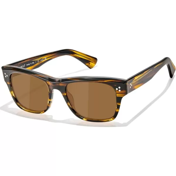 CARFIA Square Sunglasses for Men Women Polarized UV400 Protection Retro Stylish Unique Color Acetate Driving ShadesDemi Frame Brown Lens