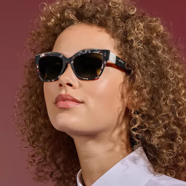 CARFIA Acetate Cat Eye Polarized Sunglasses for Women Retro Fashion Square Frame Sunnies UV400 Protection CF1018Tortoise Frame Brown Gradient Lens