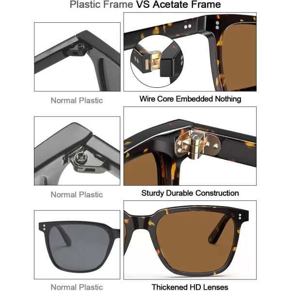 CARFIA Acetate Polarized Sunglasses for Women Small Face  AntiGlare UV400 Protection CA535411  Tortoise Frame Brown Lens