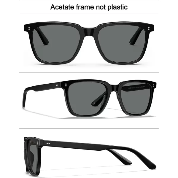 CARFIA Acetate Polarized Sunglasses for Women Small Face  AntiGlare UV400 Protection CA535412  Black Frame Grey Lens