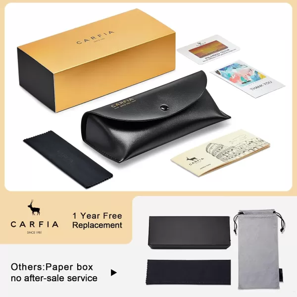 CARFIA Acetate Polarized Sunglasses for Women Small Face  AntiGlare UV400 Protection CA535412  Tortoise Frame Grey Lens