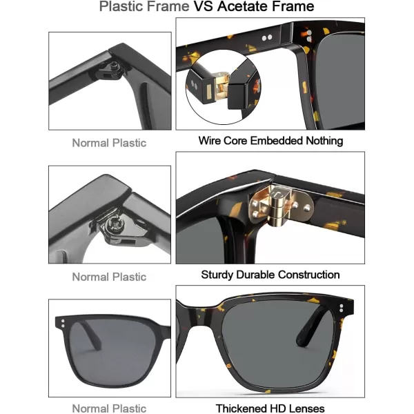 CARFIA Acetate Polarized Sunglasses for Women Small Face  AntiGlare UV400 Protection CA535412  Tortoise Frame Grey Lens