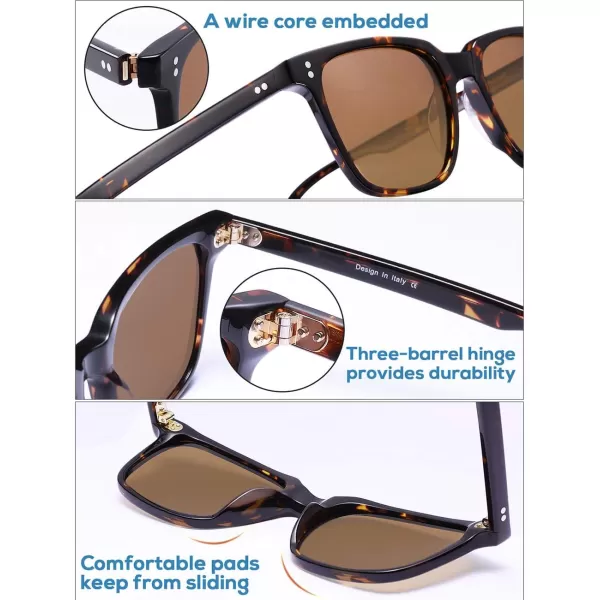 CARFIA Acetate Polarized Sunglasses for Women Small Face  AntiGlare UV400 Protection CA53543  Tortoise Frame Brown Lens