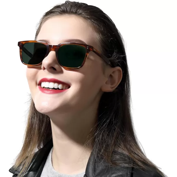 CARFIA Acetate Polarized Sunglasses for Women Small Face  AntiGlare UV400 Protection CA53544  Green Lens