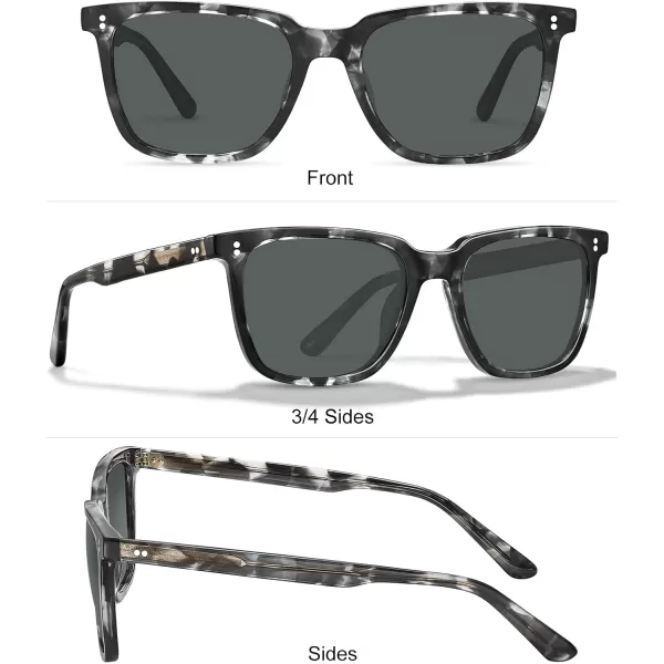CARFIA Acetate Polarized Sunglasses for Women Small Face  AntiGlare UV400 Protection CA53545  Grey Tortoise Grey Lens