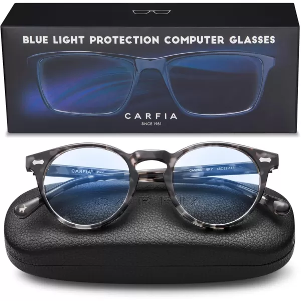 CARFIA Acetate Round Blue Light Blocking Glasses for Women Anti Eye Eyestrain Computer Gaming GlassesA Flowers Frame Blue Light Glasses