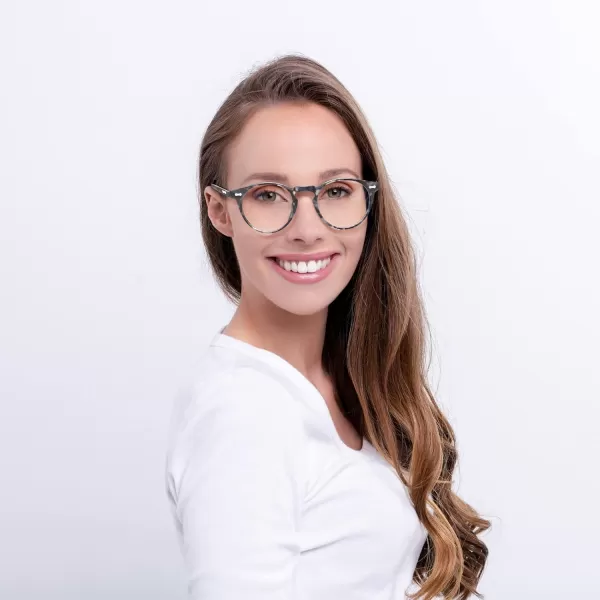 CARFIA Acetate Round Blue Light Blocking Glasses for Women Anti Eye Eyestrain Computer Gaming GlassesB Grey Tortoise Frame Blue Light Glasses
