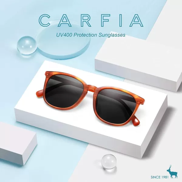CARFIA Big Fashion Polarized Womens Sunglasses UV Protection Outdoor Driving Eyewear CA5358Brown Frame Grey Lens