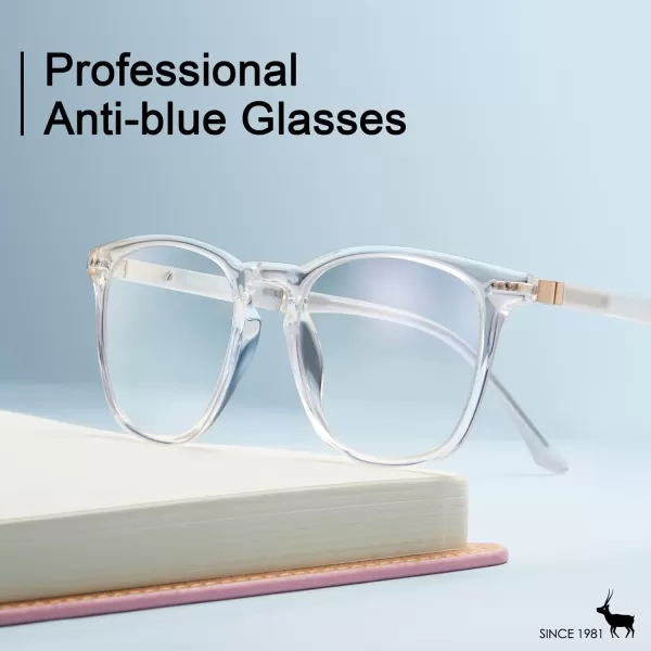 CARFIA Blue Light Blocking Glasses  AntiFatigue Computer Gaming Glasses Prevent Headaches Lightweight Eyeglasses FrameClear Frame