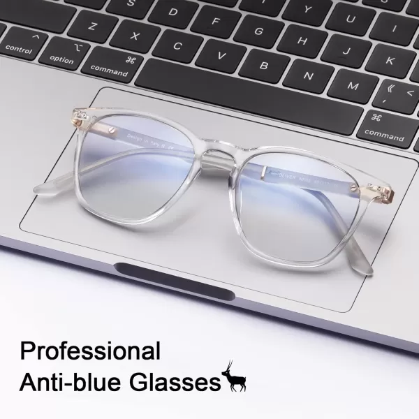 CARFIA Blue Light Blocking Glasses  AntiFatigue Computer Gaming Glasses Prevent Headaches Lightweight Eyeglasses FrameClear Frame