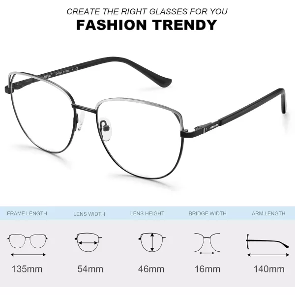 CARFIA Cateye Womens Blue Light Blocking Glasses CA6205C1