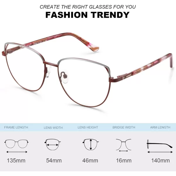 CARFIA Cateye Womens Blue Light Blocking Glasses CA6205C2