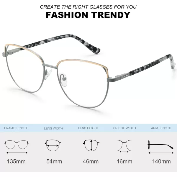 CARFIA Cateye Womens Blue Light Blocking Glasses CA6205C4