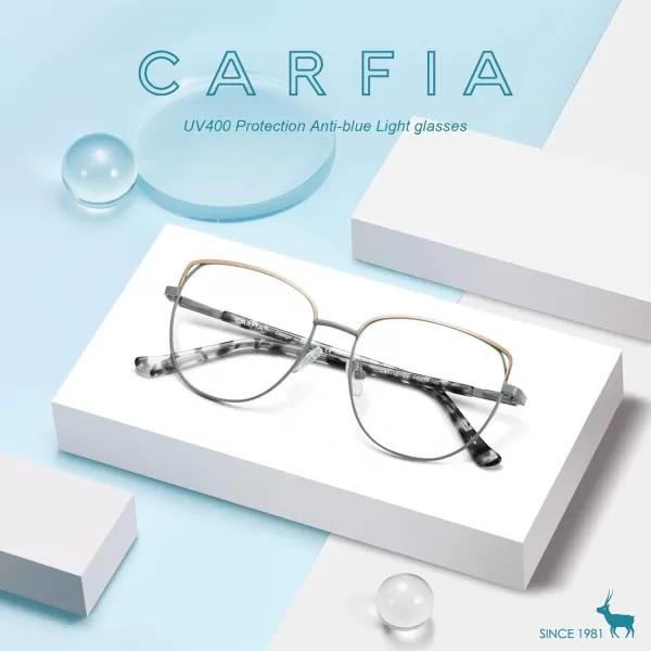 CARFIA Cateye Womens Blue Light Blocking Glasses CA6205C4