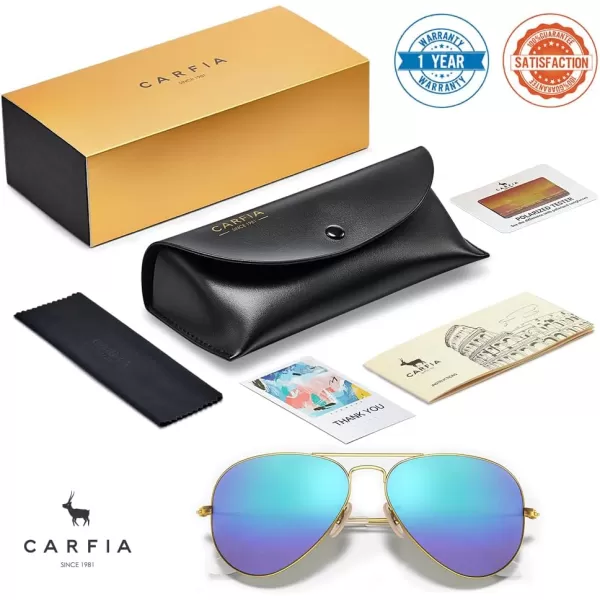 CARFIA Classic UltraLightweight Polarized Sunglasses for Women Men UV Protection Retro Cool Pilot Driving Sun Glasses3 Blue Mirror