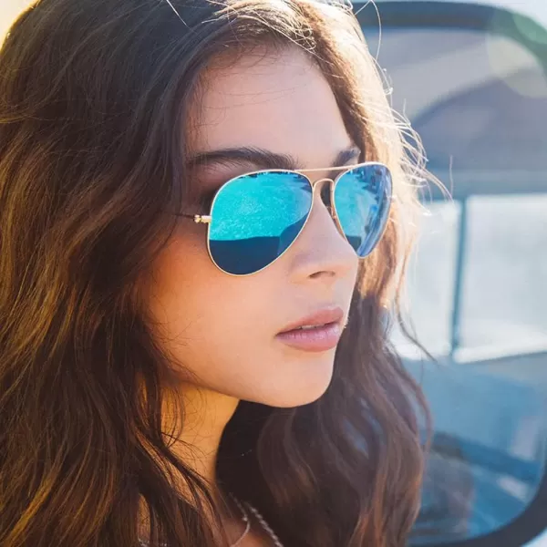CARFIA Classic UltraLightweight Polarized Sunglasses for Women Men UV Protection Retro Cool Pilot Driving Sun Glasses3 Blue Mirror