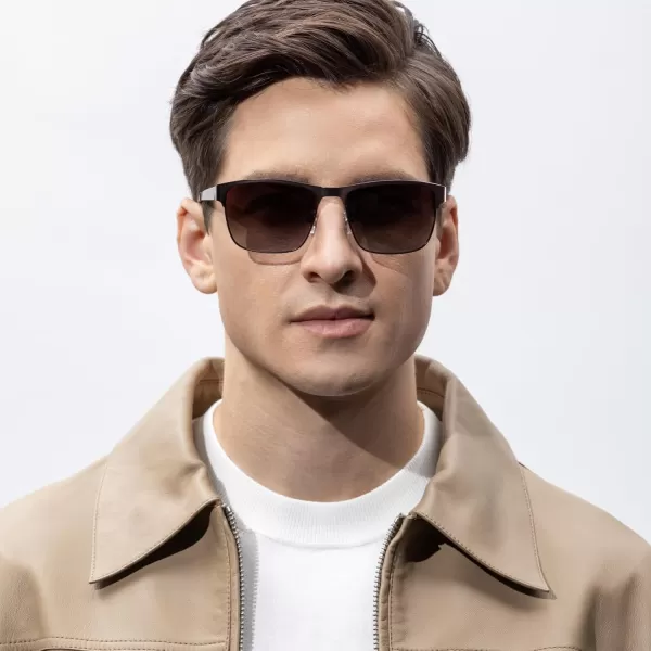 CARFIA Metal Mens Sunglasses Polarized UV400 Protection for Driving Fishing Hiking Golf Everyday Use CA5225A6 Brown Gradient Lens