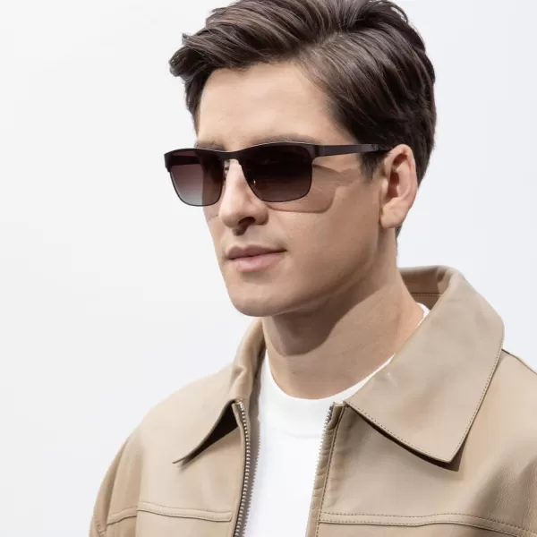 CARFIA Metal Mens Sunglasses Polarized UV400 Protection for Driving Fishing Hiking Golf Everyday Use CA5225A6 Brown Gradient Lens