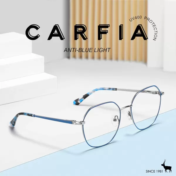 CARFIA Nerd Costume Glasses for Halloween Cosplay NonPrescription Clear Lens Prop Women Blue Light Blocking GlassesS Gun  Blue