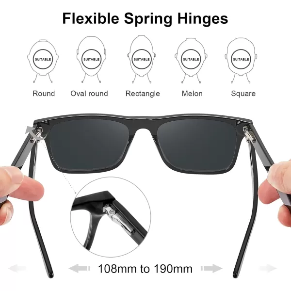 CARFIA Nonprescription Eyeglasses Mens Glasses Frames ampamp Clip on Magnetic Polarized Sunglasses Lens CF5160
