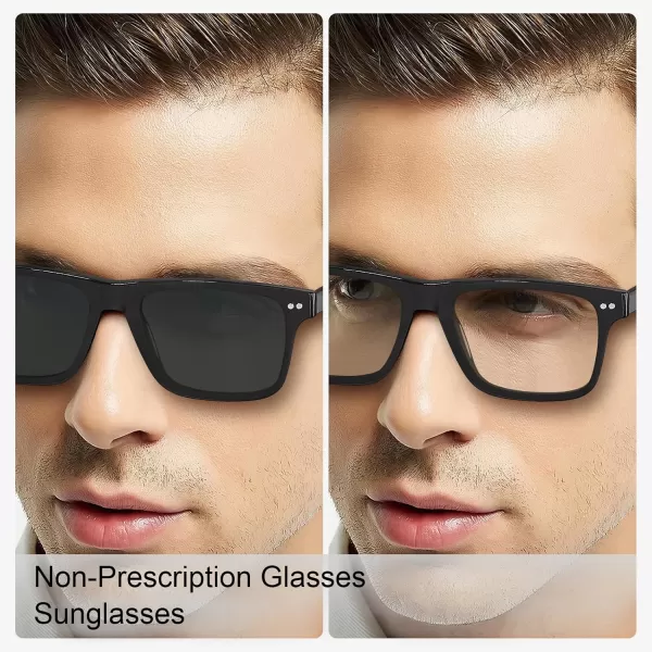CARFIA Nonprescription Eyeglasses Mens Glasses Frames ampamp Clip on Magnetic Polarized Sunglasses Lens CF5160