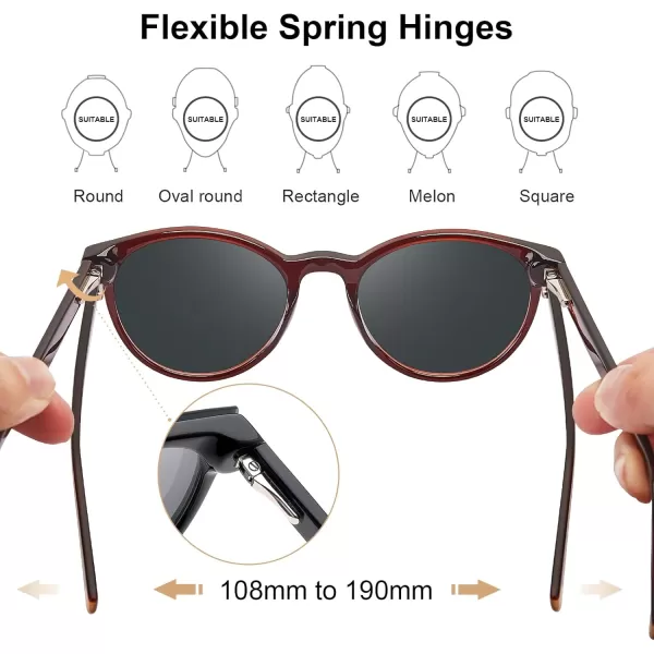 CARFIA Nonprescription Eyeglasses Womens Glasses Frames ampamp Clip on Magnetic Polarized Sunglasses Lens CF5007