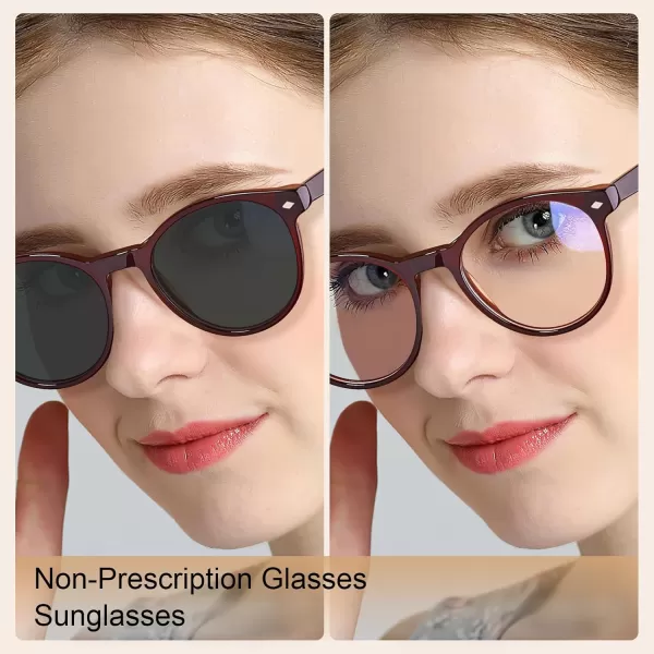 CARFIA Nonprescription Eyeglasses Womens Glasses Frames ampamp Clip on Magnetic Polarized Sunglasses Lens CF5007