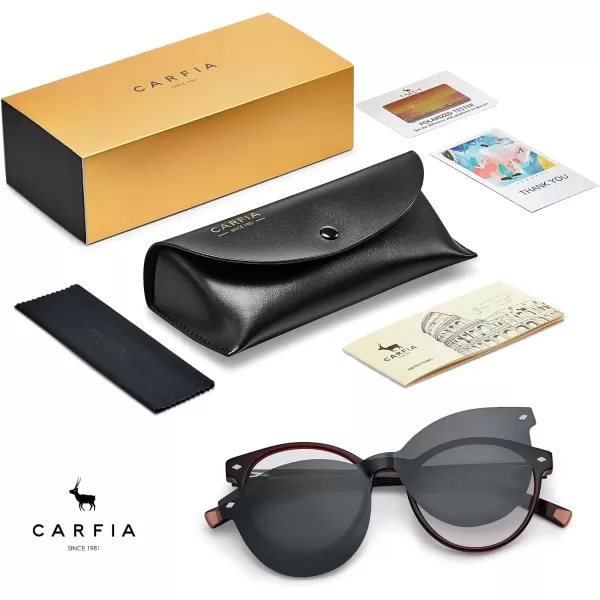 CARFIA Nonprescription Eyeglasses Womens Glasses Frames ampamp Clip on Magnetic Polarized Sunglasses Lens CF5007