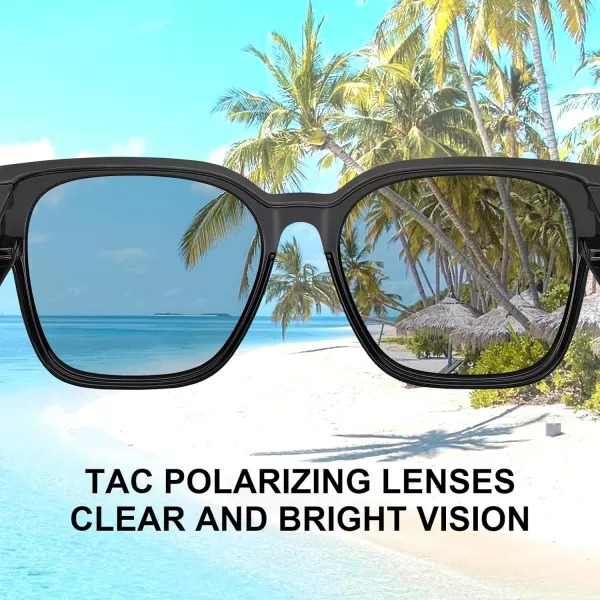 CARFIA Polarized Fit Over Glasses Sunglasses for Women Men UV400 Protection Oversized Sunglasses for Driving Fishing OutdoorBlack Frame Grey Lens