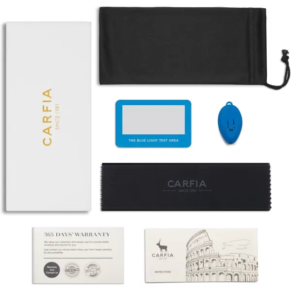 CARFIA Rectangle Mens Blue Light Blocking Glasses Matte Acetate Frame CA6203C3