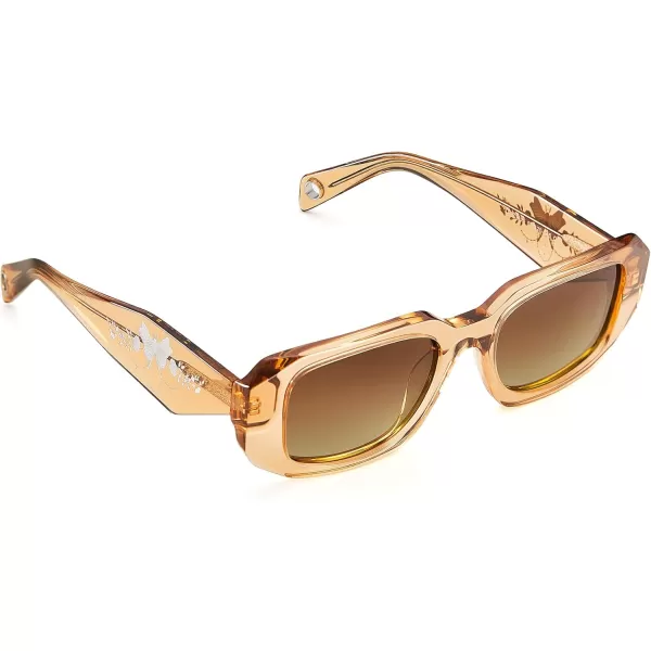 CARFIA Retro Acetate Rectangle Polarized Sunglasses for Women UV Protection Trendy Vintage Y2K Shade Designer SunniesC Glossy Brown Acetate Frame  Brown Lens