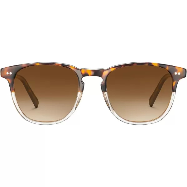 CARFIA Retro Polarized Sunglasses for Women Small and Medium Face UV Protection Handcrafted Acetate Frame Sunnies CA52857 Twotone Frame Gradient Brown Lens
