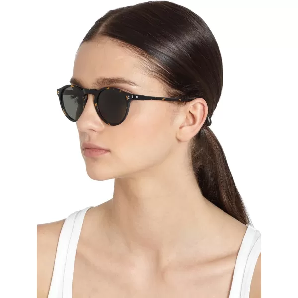 CARFIA Round Polarized Sunglasses for Women Small Face UV Protection Acetate Frame Classic Retro Style CA23023 Brown Tortoiseshell Frame Grey Lens
