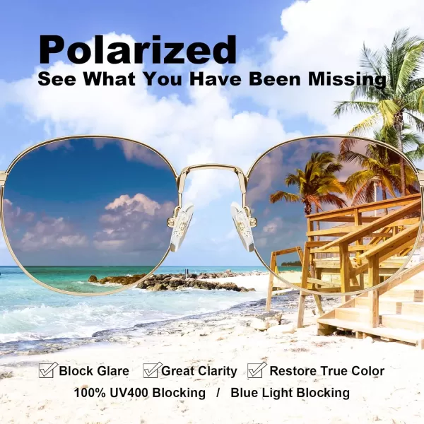 CARFIA Small Round Polarized Sunglasses for Women UV Protection CA1947Pink Mirror