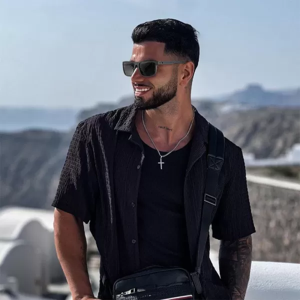 CARFIA Sporting Polarized Mens Sunglasses UV Protection Lightweight TR90 Frame Sunnies for Fishing Hiking Driving CyclingBlack Frame Grey Lens Grey Arm
