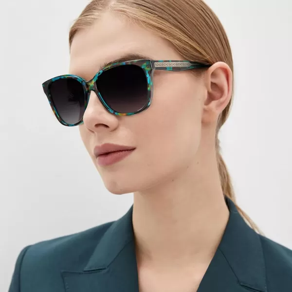 CARFIA Square Polarized Sunglasses for Women UV Protection Italian Design Retro Embossed Pattern Wire Core Driving Shades2blue Tortoise Frame Gray Lenses