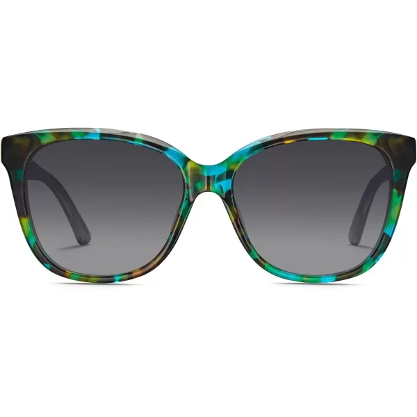 CARFIA Square Polarized Sunglasses for Women UV Protection Italian Design Retro Embossed Pattern Wire Core Driving Shades2blue Tortoise Frame Gray Lenses