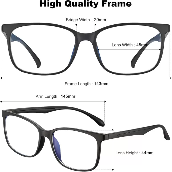 CARFIA Stylish Blue Light Blocking Glasses  Lightweight Eyeglasses Filter Blue Ray Computer Game Glasses wCaseBlack Frame