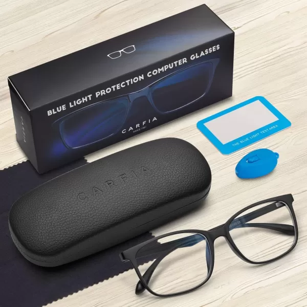 CARFIA Stylish Blue Light Blocking Glasses  Lightweight Eyeglasses Filter Blue Ray Computer Game Glasses wCaseBlack Frame