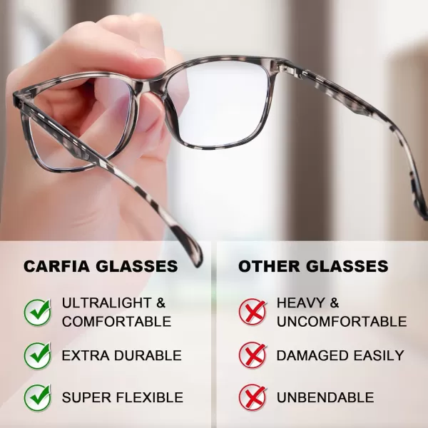 CARFIA Stylish Blue Light Blocking Glasses  Lightweight Eyeglasses Filter Blue Ray Computer Game Glasses wCaseLeopard Frame