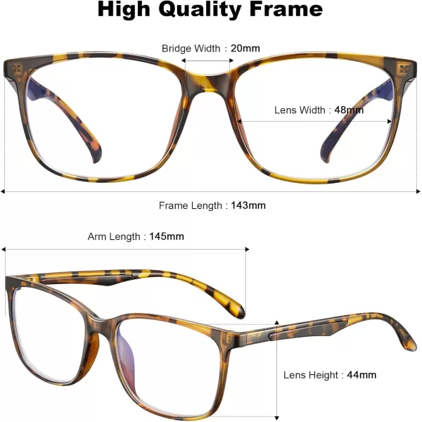 CARFIA Stylish Blue Light Blocking Glasses  Lightweight Eyeglasses Filter Blue Ray Computer Game Glasses wCaseTortoise Frame