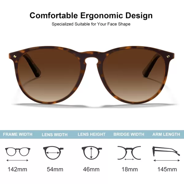 CARFIA Trendy Sunglasses for Women Polarized UV Protection Classic Retro Style CA51001 Brown Gradient Lens Gold Temple